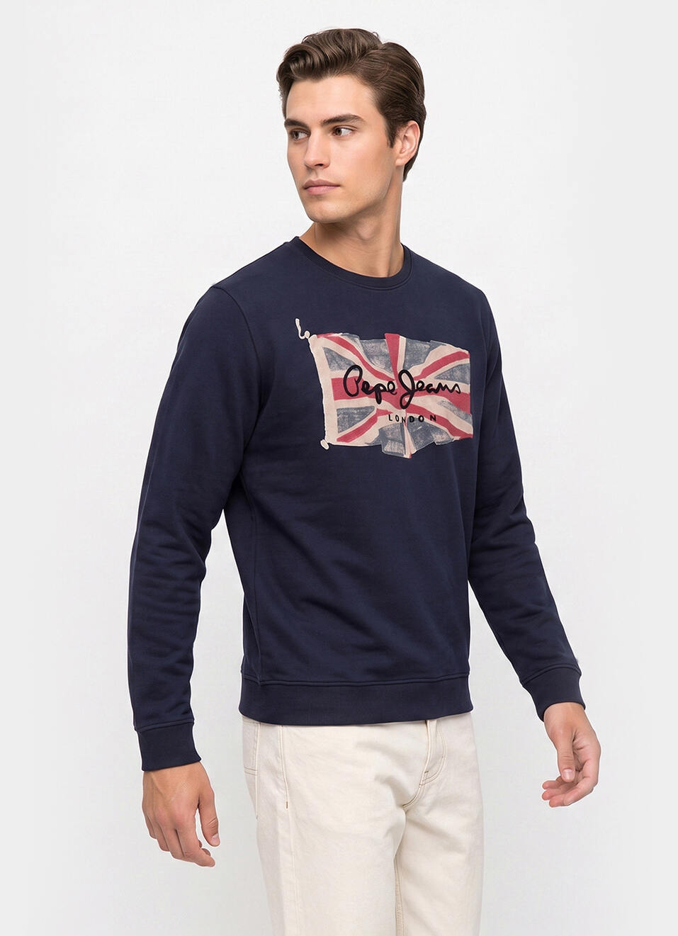 Men Blue Placement Print Full Sleeve Sweatshirt, , large image number 3