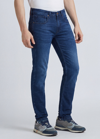 Vapour Blue Mid Rise Slim Jeans