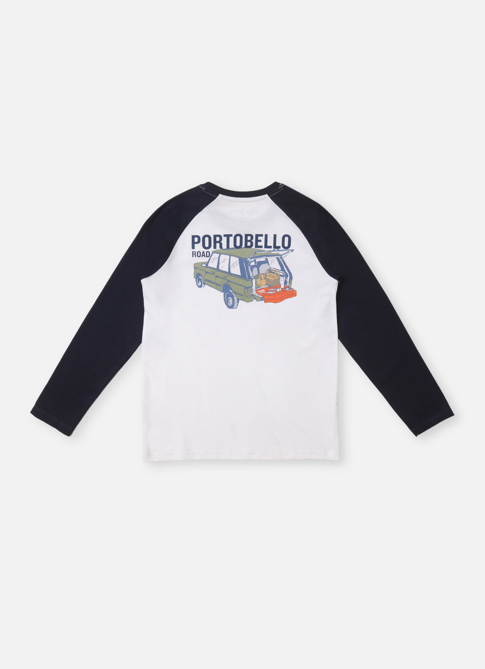 Boys Navy Back Print Full Sleeve T-shirt, , large image number 0