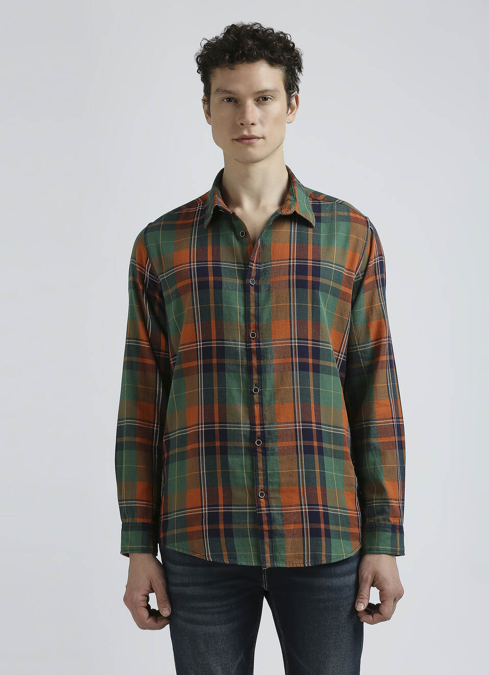 Green Checks Full Sleeve Shirt, , large image number 1