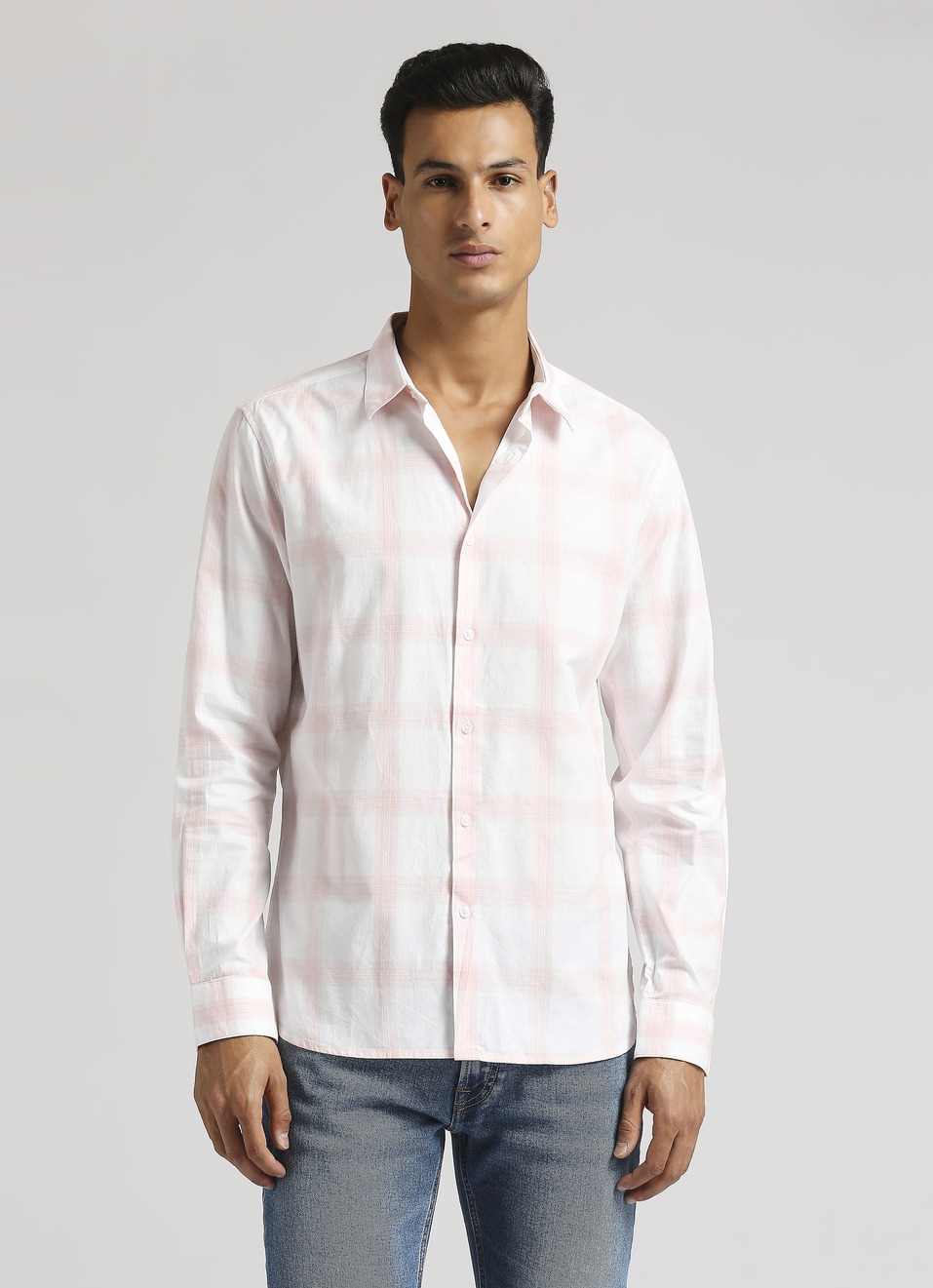 Pink Broad Checks Premium Long Sleeve Shirt, , large image number 1