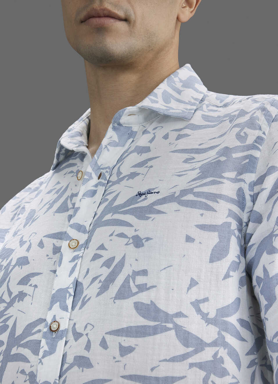 Men White Printed Long Sleeve Shirt, , large image number 1