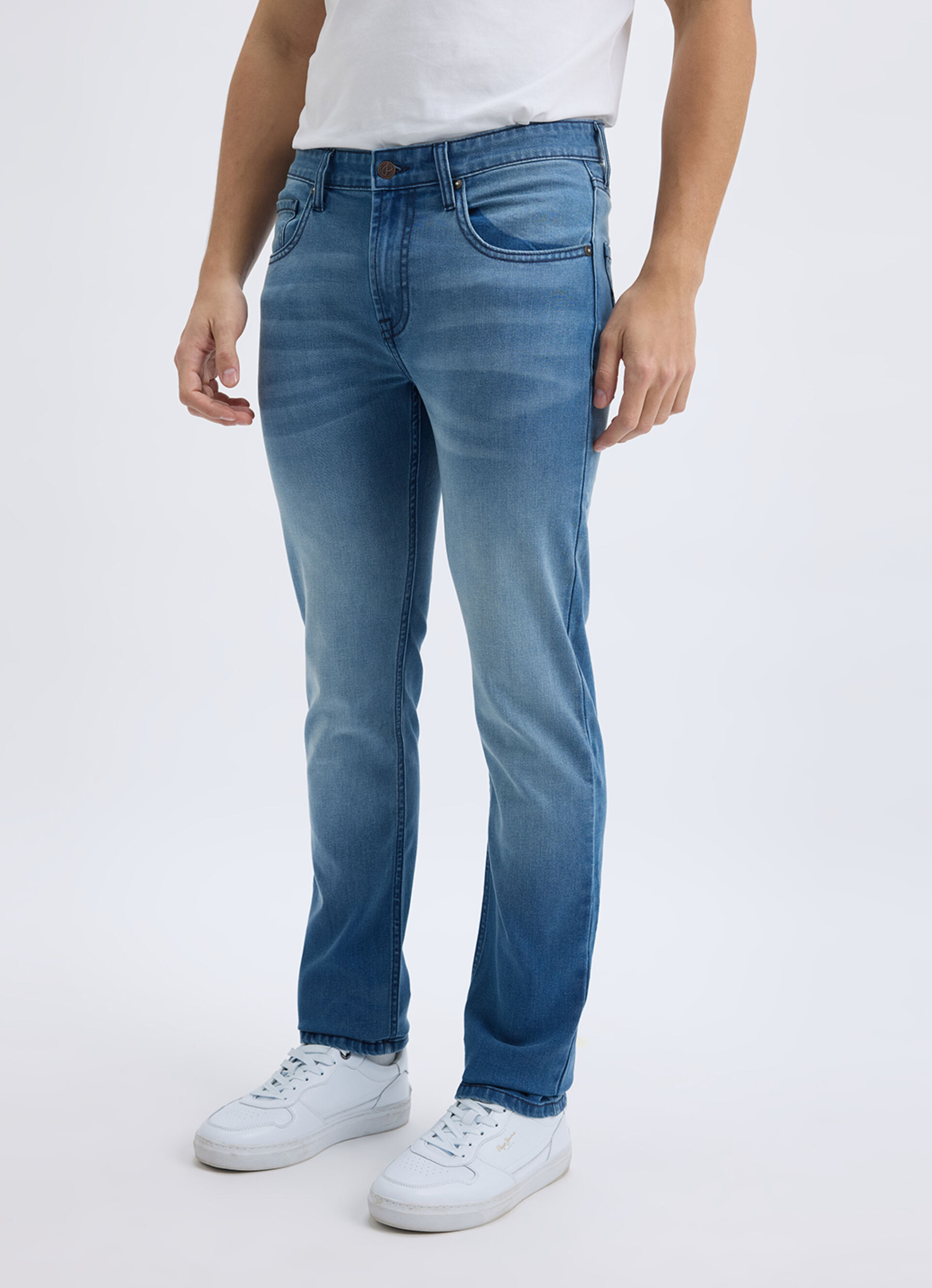 Men Blue Slim Fit Mid Rise Jeans , , large image number 8