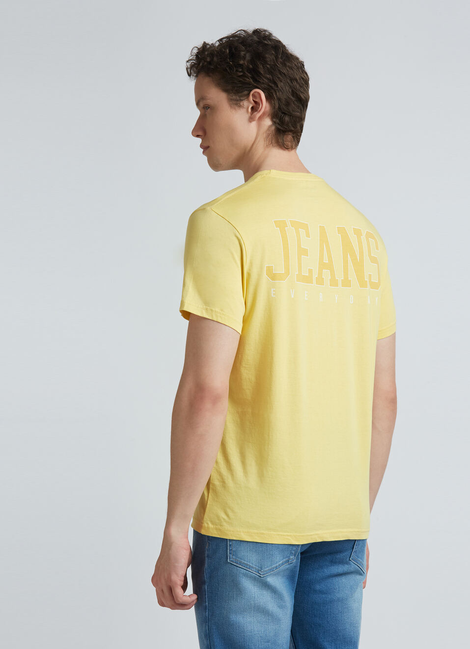 Yellow Back Print Short Sleeve T-shirt, , large image number 2