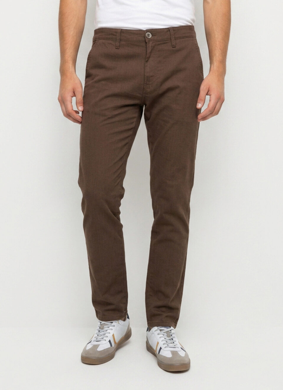 Men Brown Straight Chinos, , large image number 2
