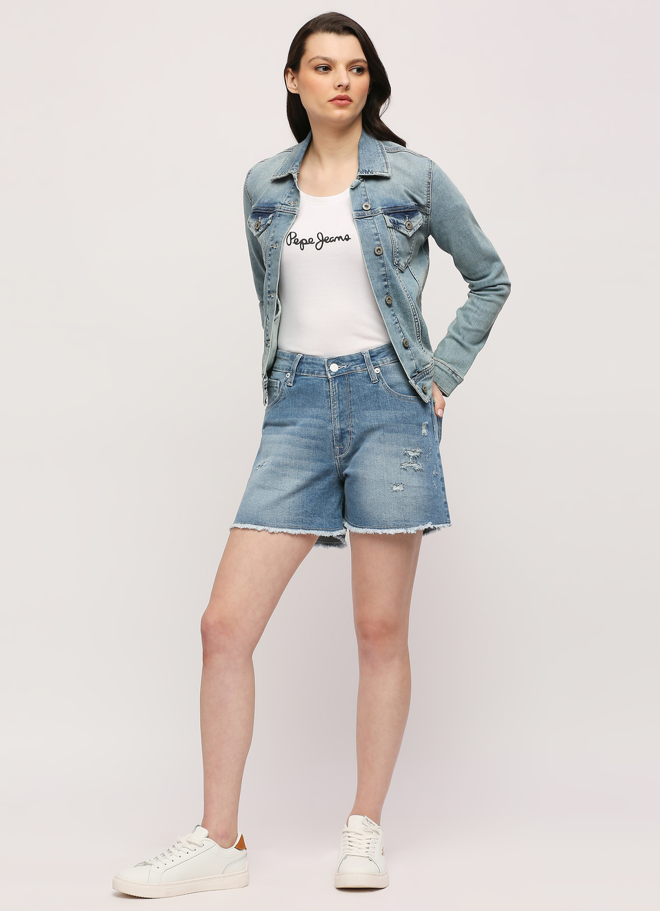 Blue Rachel High Rise Shorts, , large image number 0