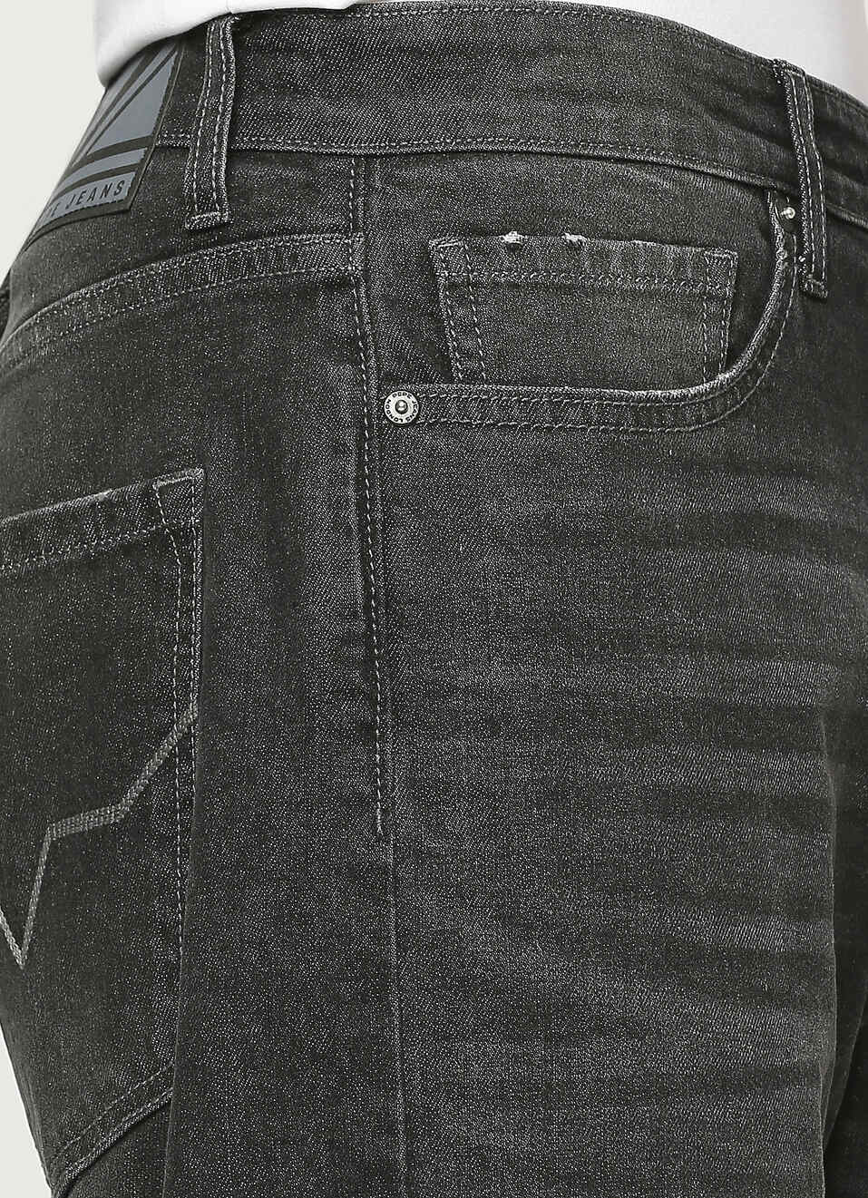 Tyler 90's Mid Rise Black Tapered Jeans, , large image number 4