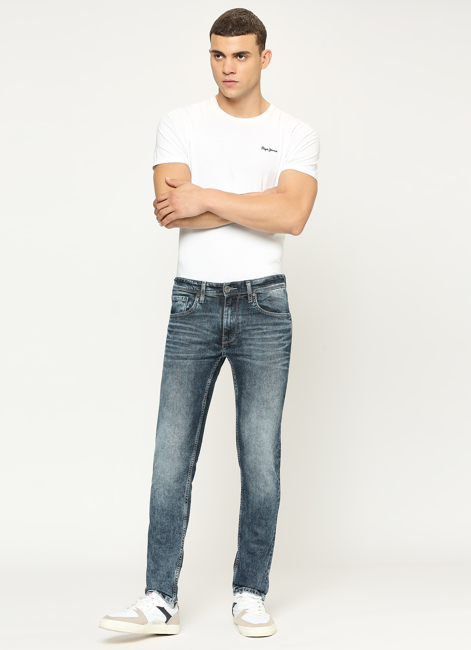 Tapered Vapour Fit Low Waist Jeans, , large image number 6