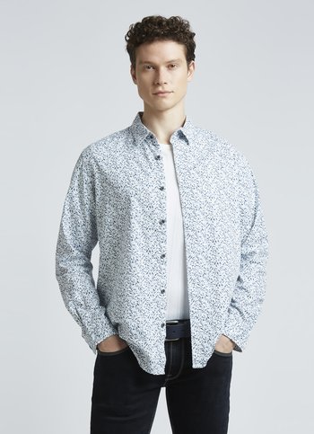 Blue Botanical Print Full Sleeve Shirt