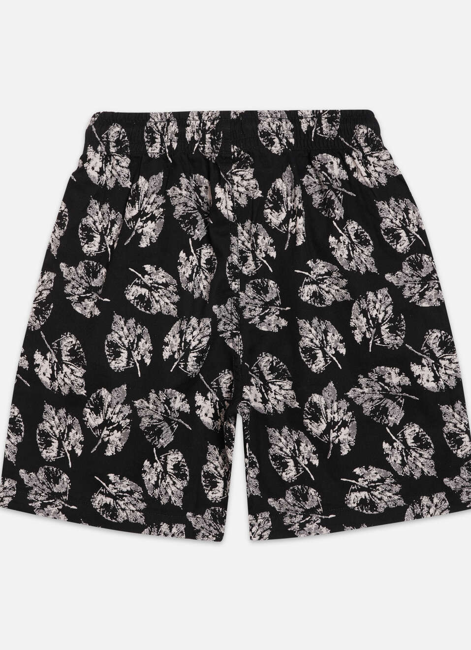 Boys Black Printed Elasticated Shorts, , large image number 1