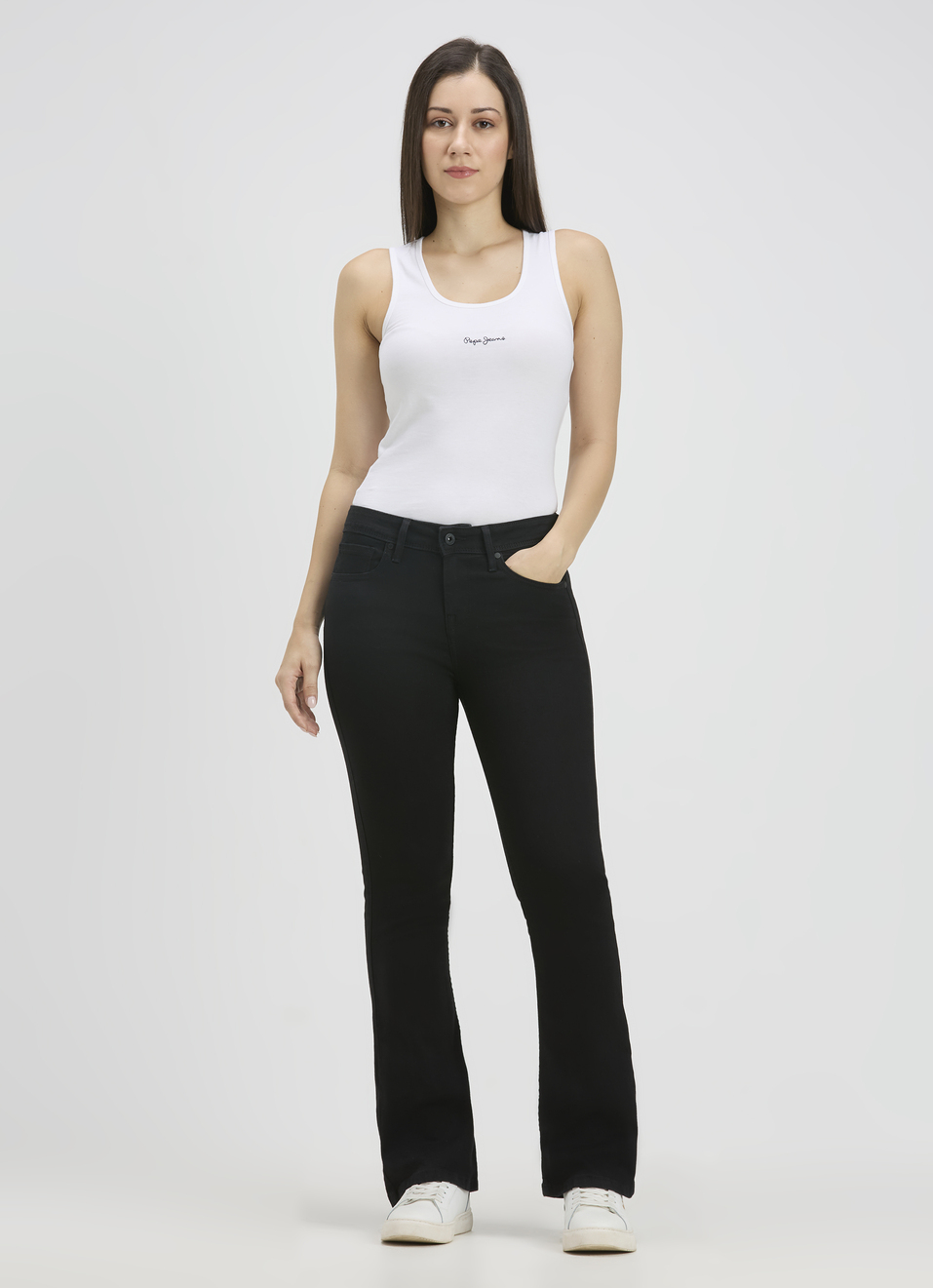 Women Black Flared Fit High Rise Jeans , , large image number 0