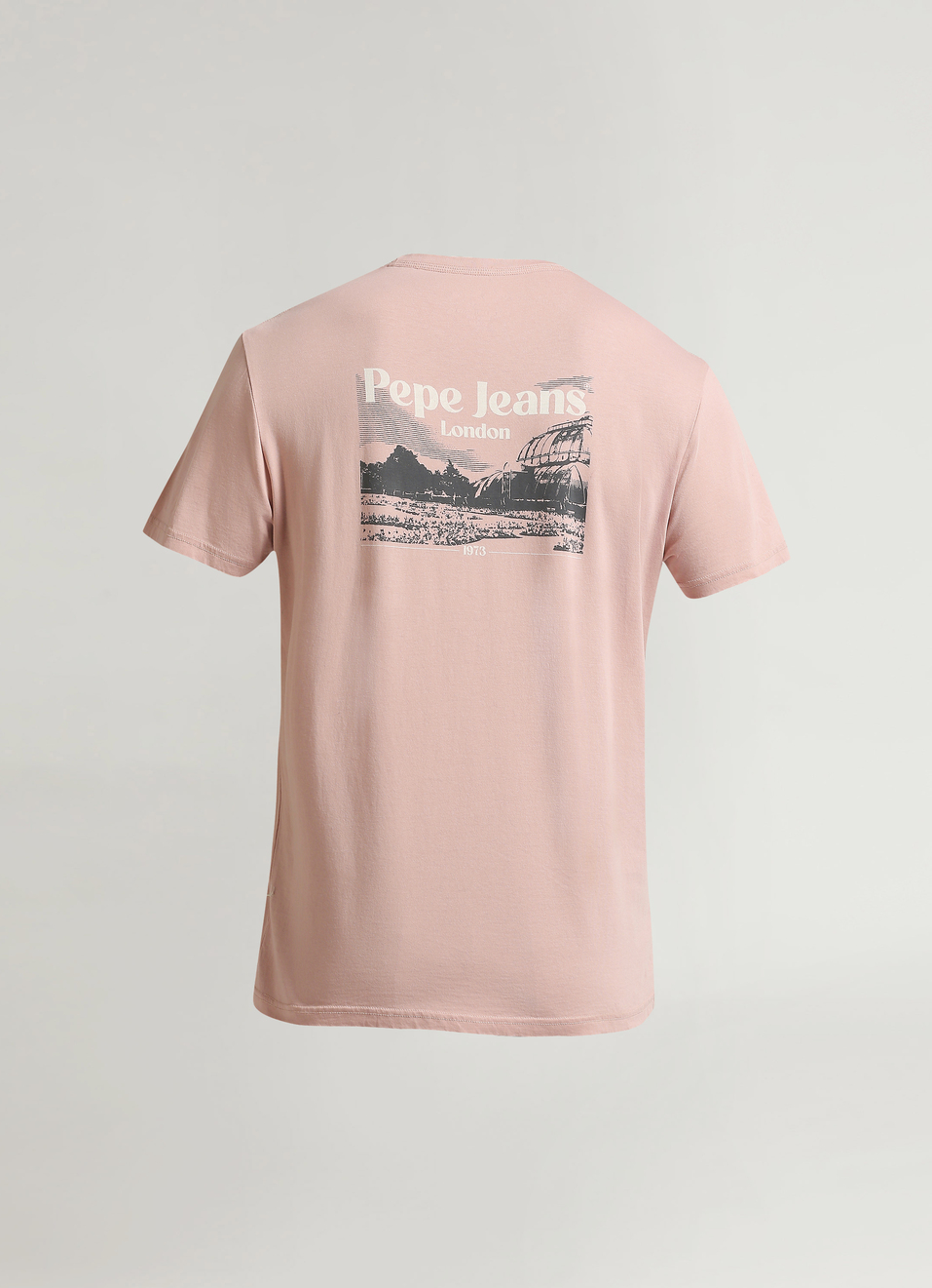 Pink Back Print Slim Fit Short Sleeve T-shirt, , large image number 7