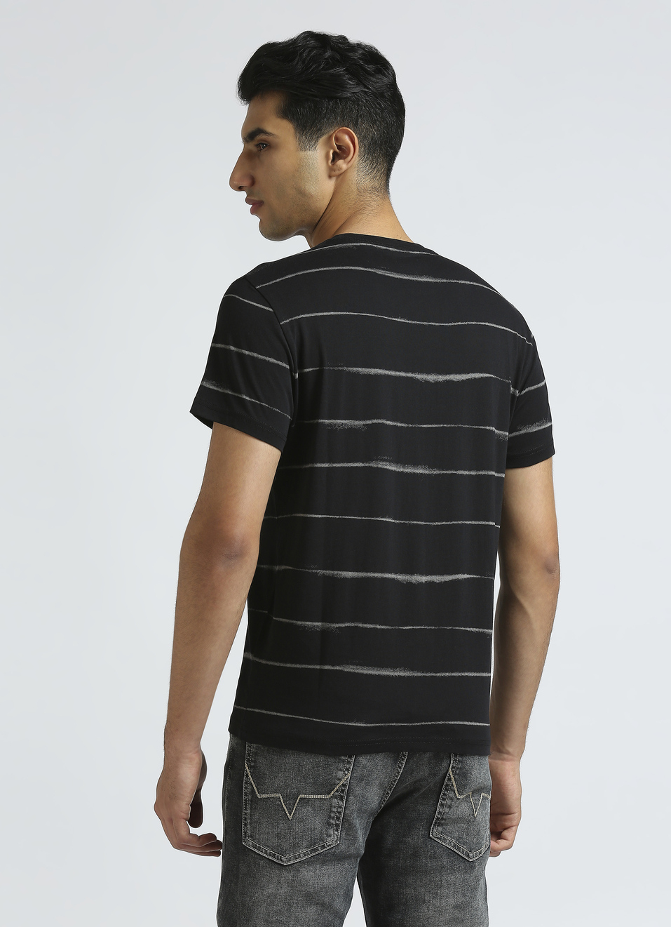 Green Horizontal Stripes Short Sleeve T-shirt, , large image number 2