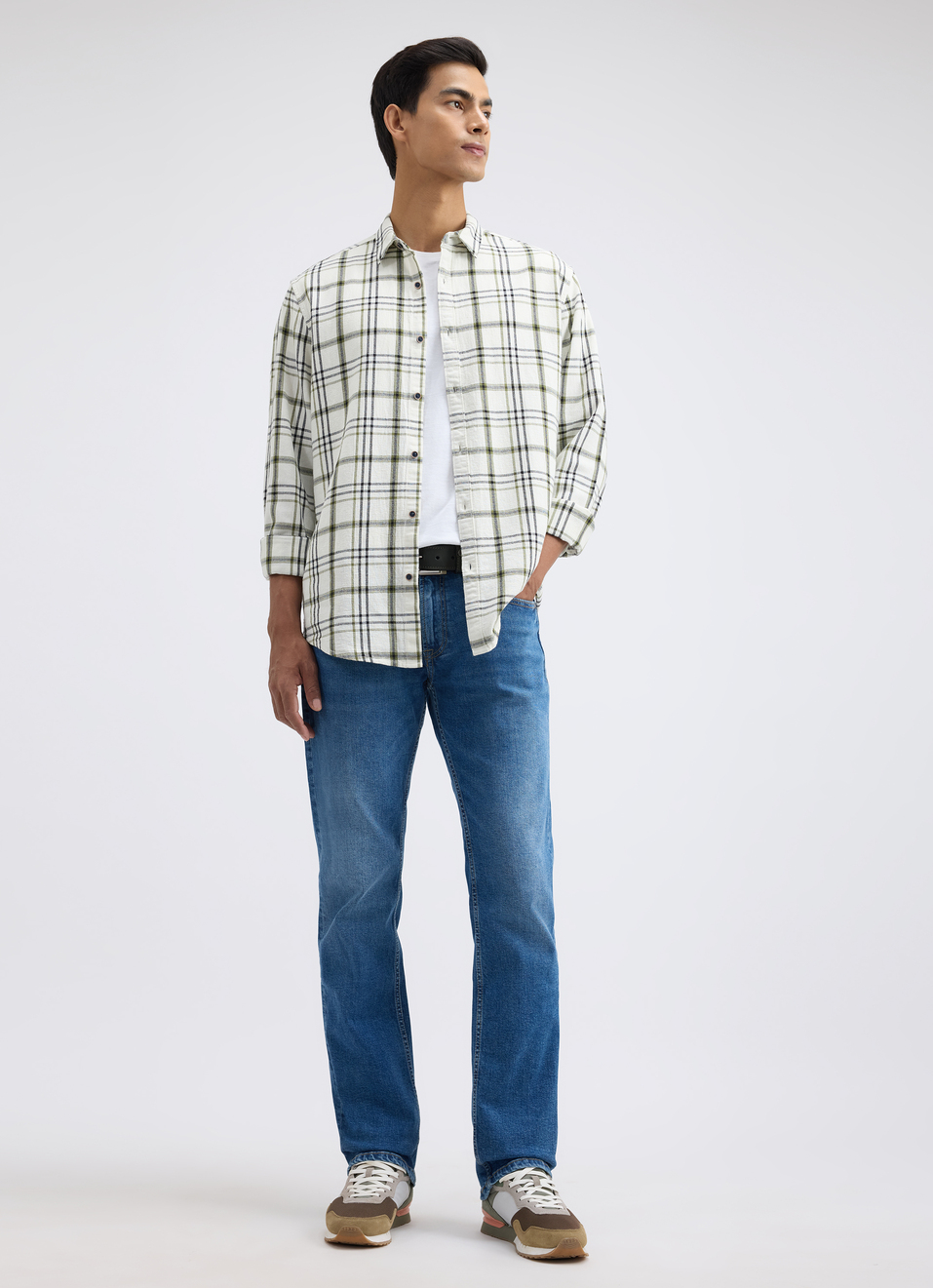 Men Green Check Full Sleeve Shirt, , large image number 5