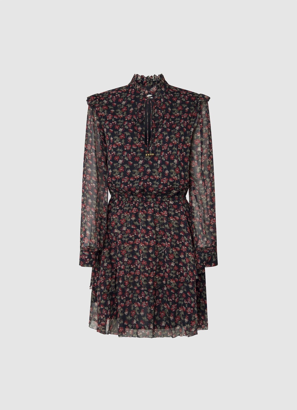 Brown Floral Mini Dress, , large image number 4