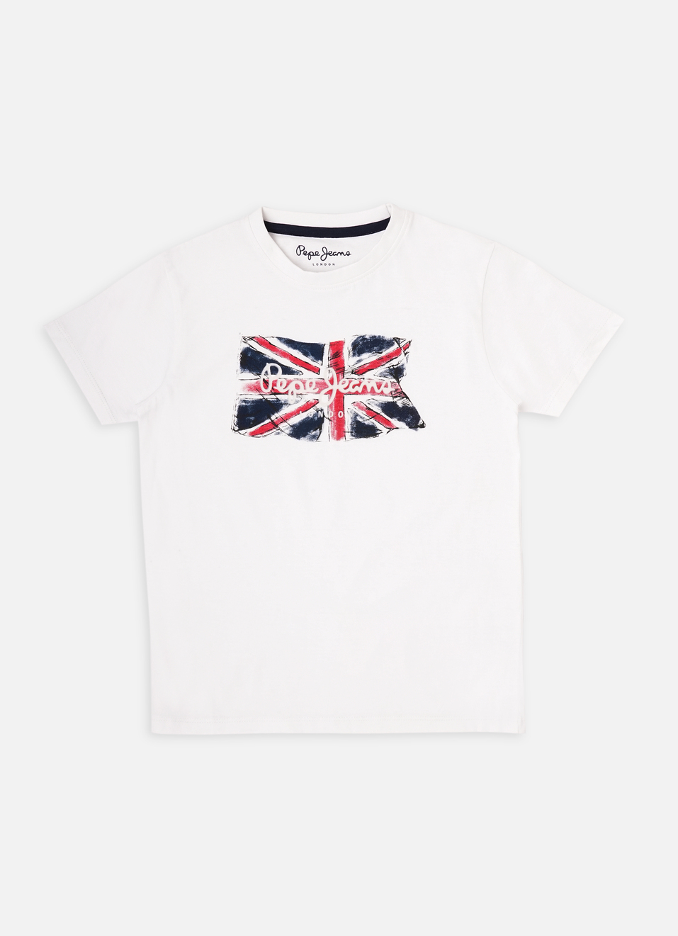 Boys White Graphic Print Short Sleeve T-shirt, , large image number 0