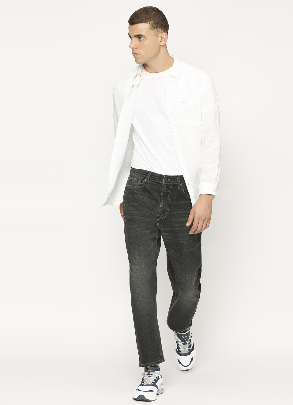 Tyler 90's Mid Rise Black Tapered Jeans, , large image number 0