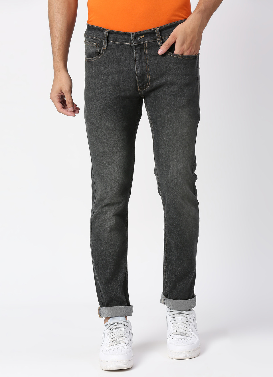 VAPOUR Mid Rise Jeans, Dark Blue Denim, , large image number 0
