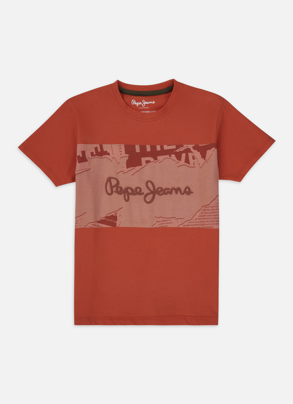Boys Orange Graphic Print Short Sleeve T-shirt, , large image number 0