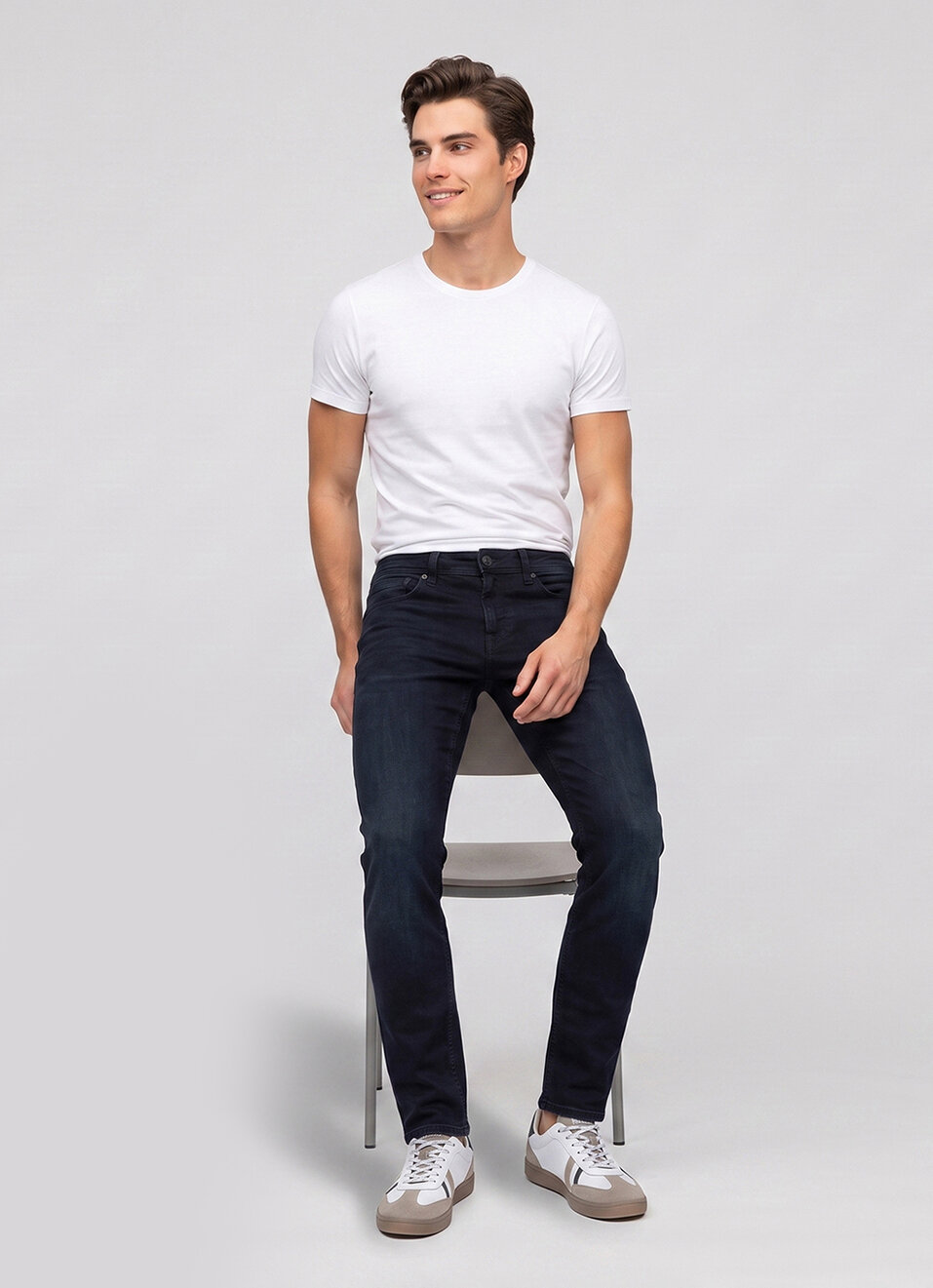 Men Black Stretchable Jeans, , large image number 1