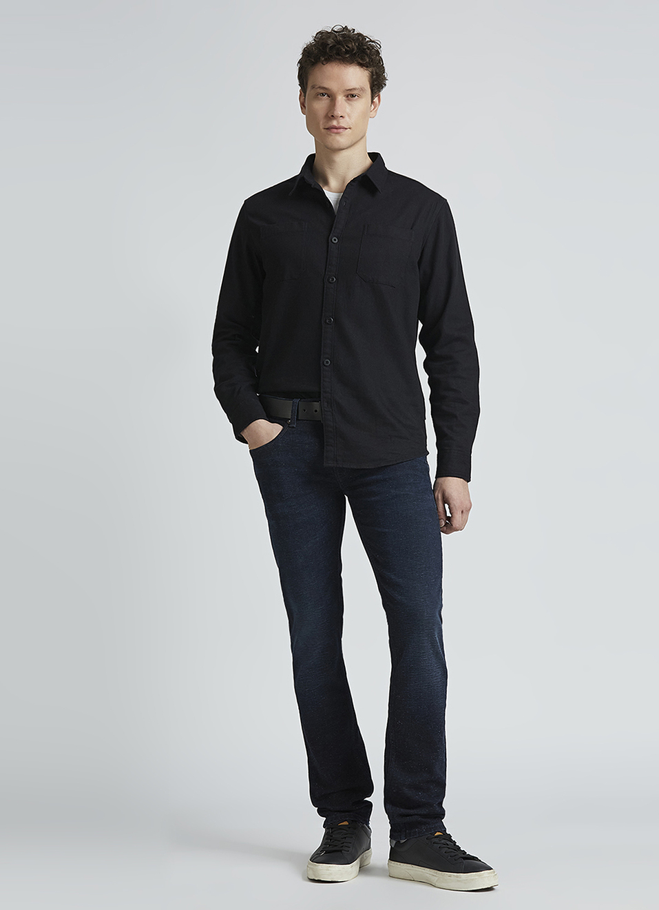 Vapour Blue Mid Rise Slim Jeans, , large image number 1