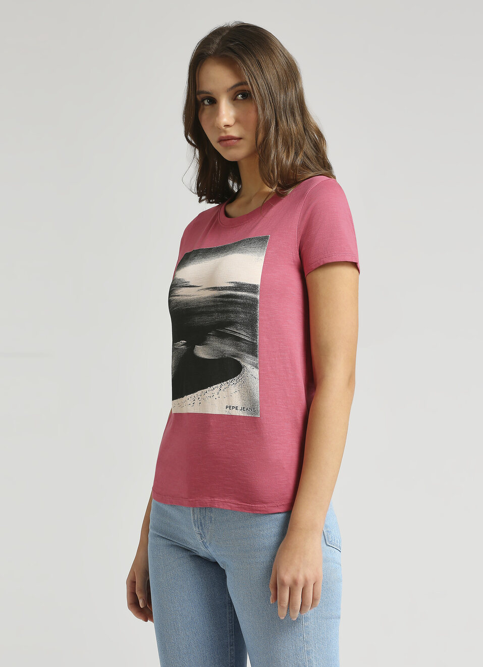 English Rose Pigment Graphic Print Short Sleeve T-shirt, , large image number 3
