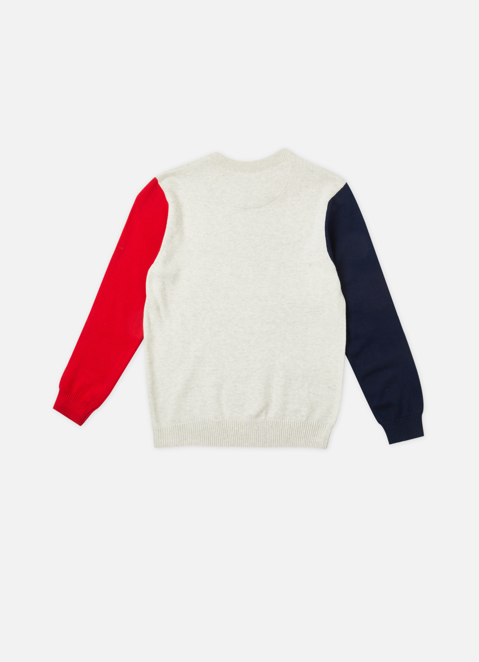 Boys Beige Colour Block Full Sleeve Sweater, , large image number 1