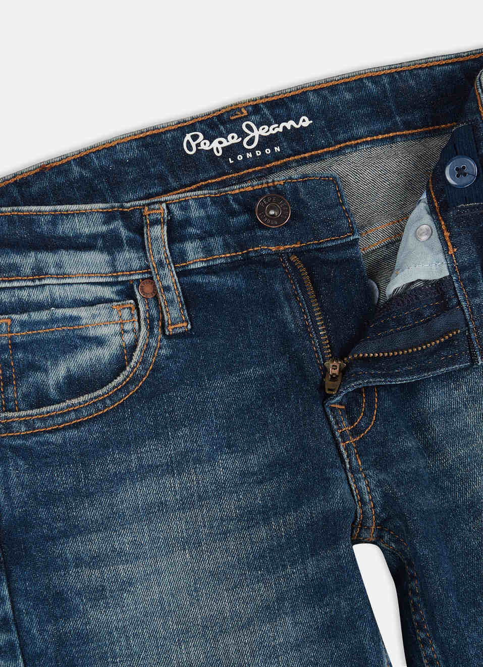 Boys Cashed Blue Mid Rise Slim Jeans, , large image number 2