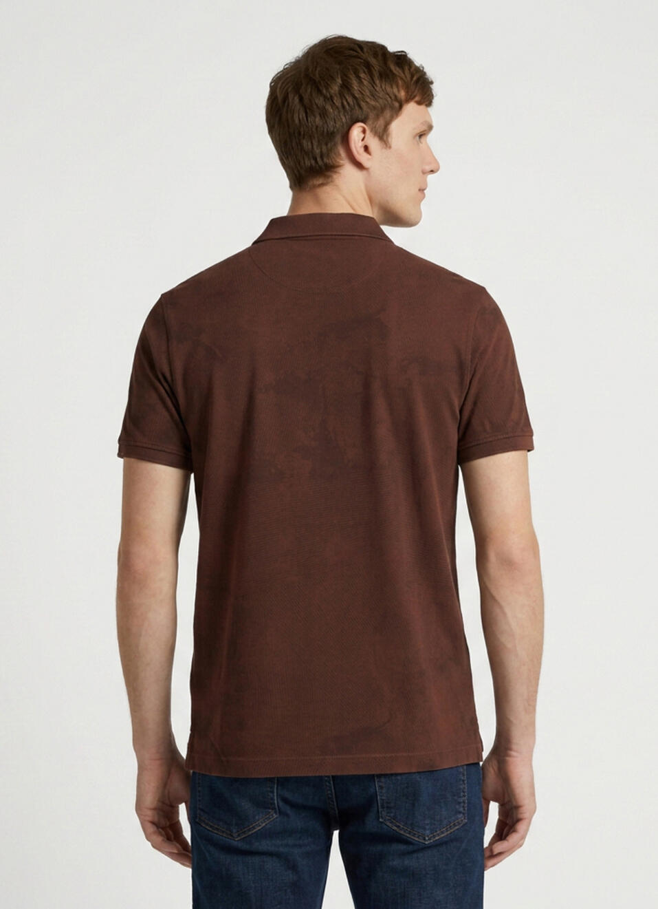 Men Brown Printed Polo Collar T-shirt, , large image number 2