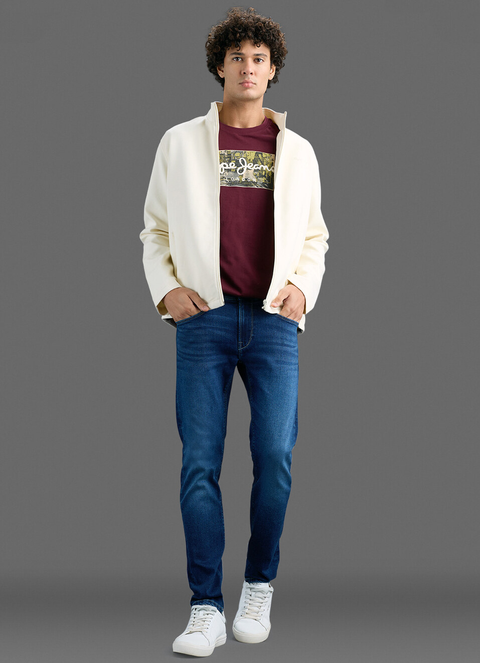 Men Blue Tapered Leg Mid Rise Stretchable Jeans, , large image number 1