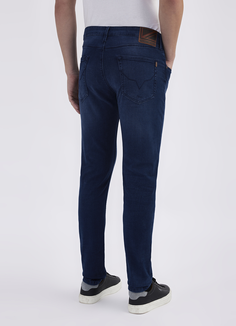 Men Blue Mid Rise Tapered Structured Jogger Like Jeans, , large image number 3