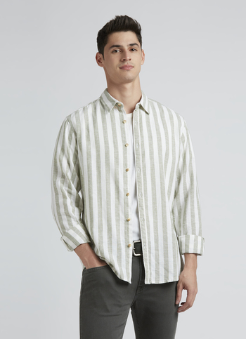 Green Stripes Full Sleeve Shirt