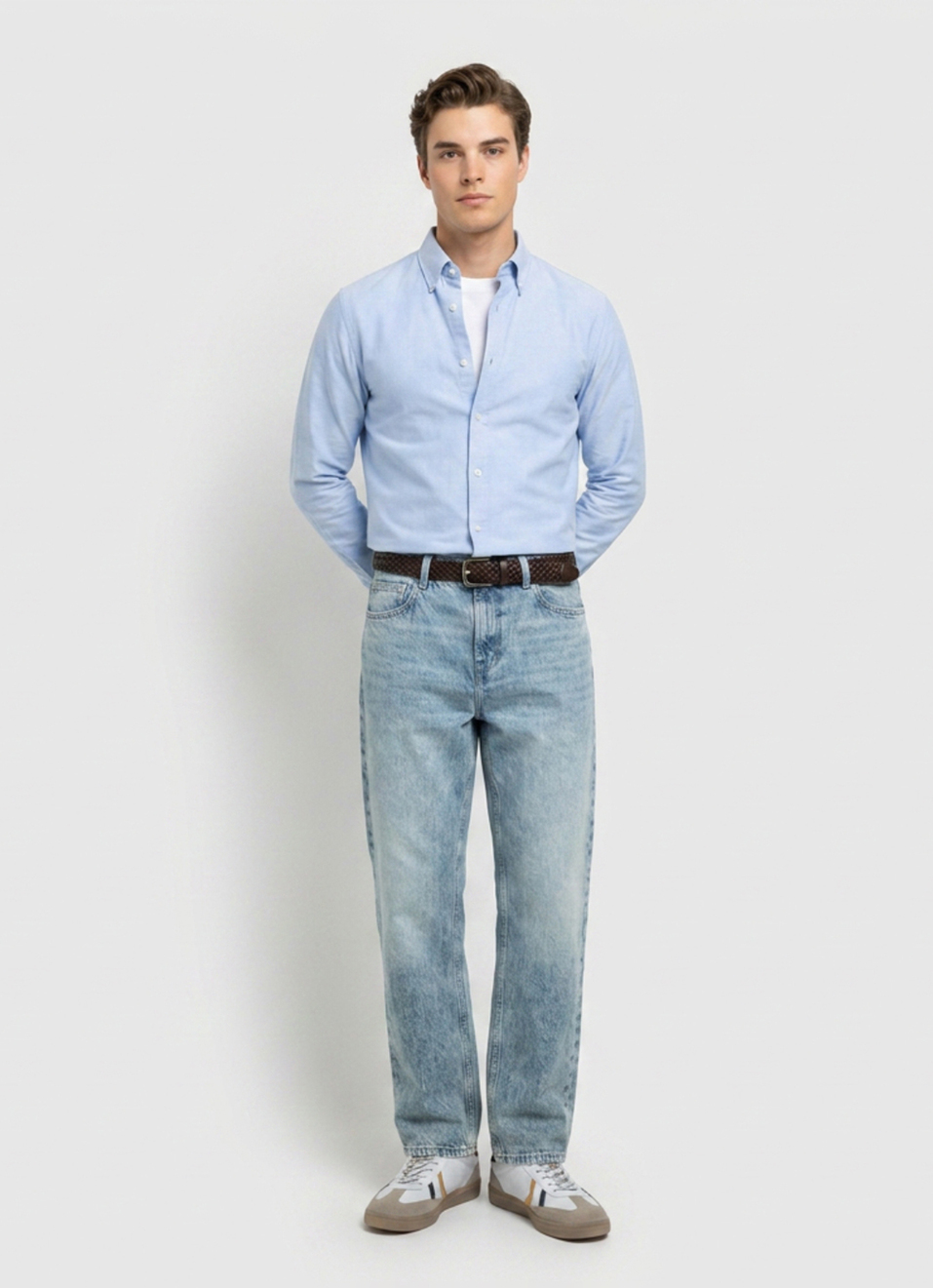 Men Blue Baggy Fit Mid Rise Jeans, , large image number 1