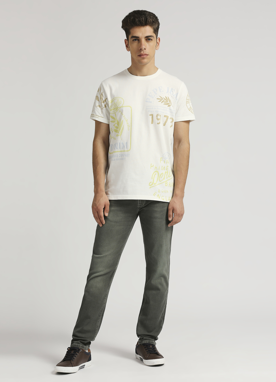 Off White Brand Print Short Sleeve T-shirt, , large image number 5