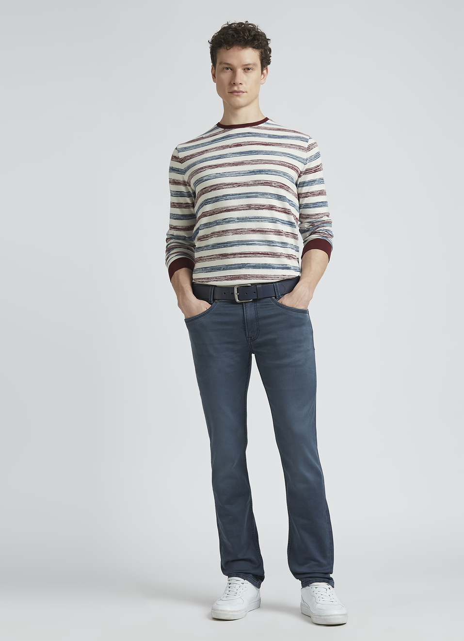 Burgundy Stripes Full Sleeve T-shirt, , large image number 5