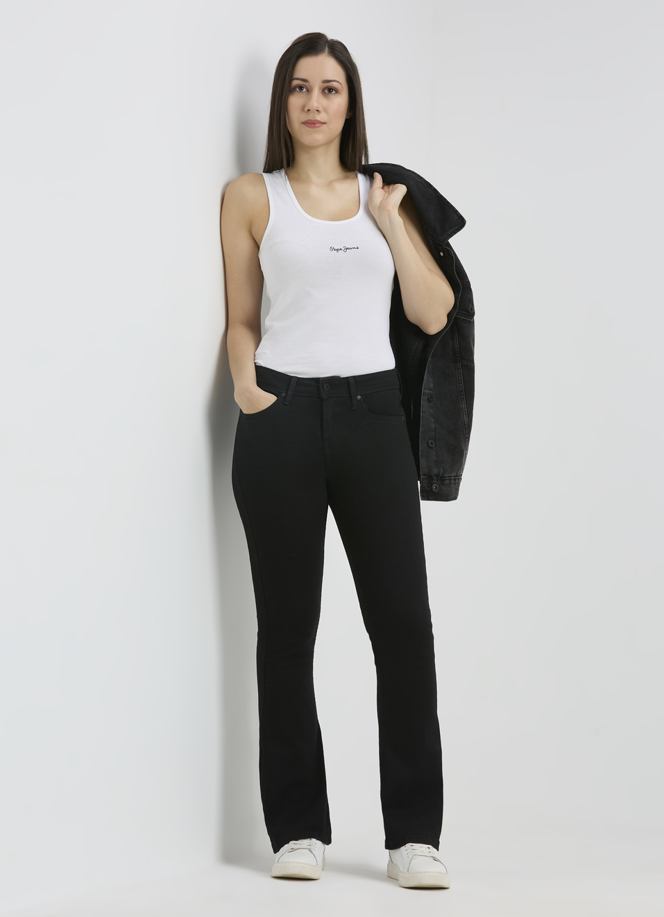 Women Black Flared Fit High Rise Jeans , , large image number 5