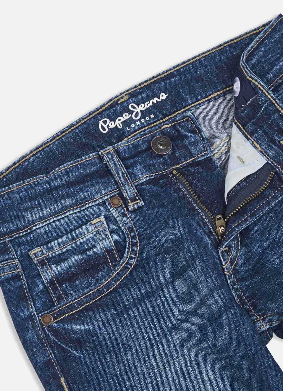 Boys Cashed Blue Mid Rise Slim Jeans, , large image number 2