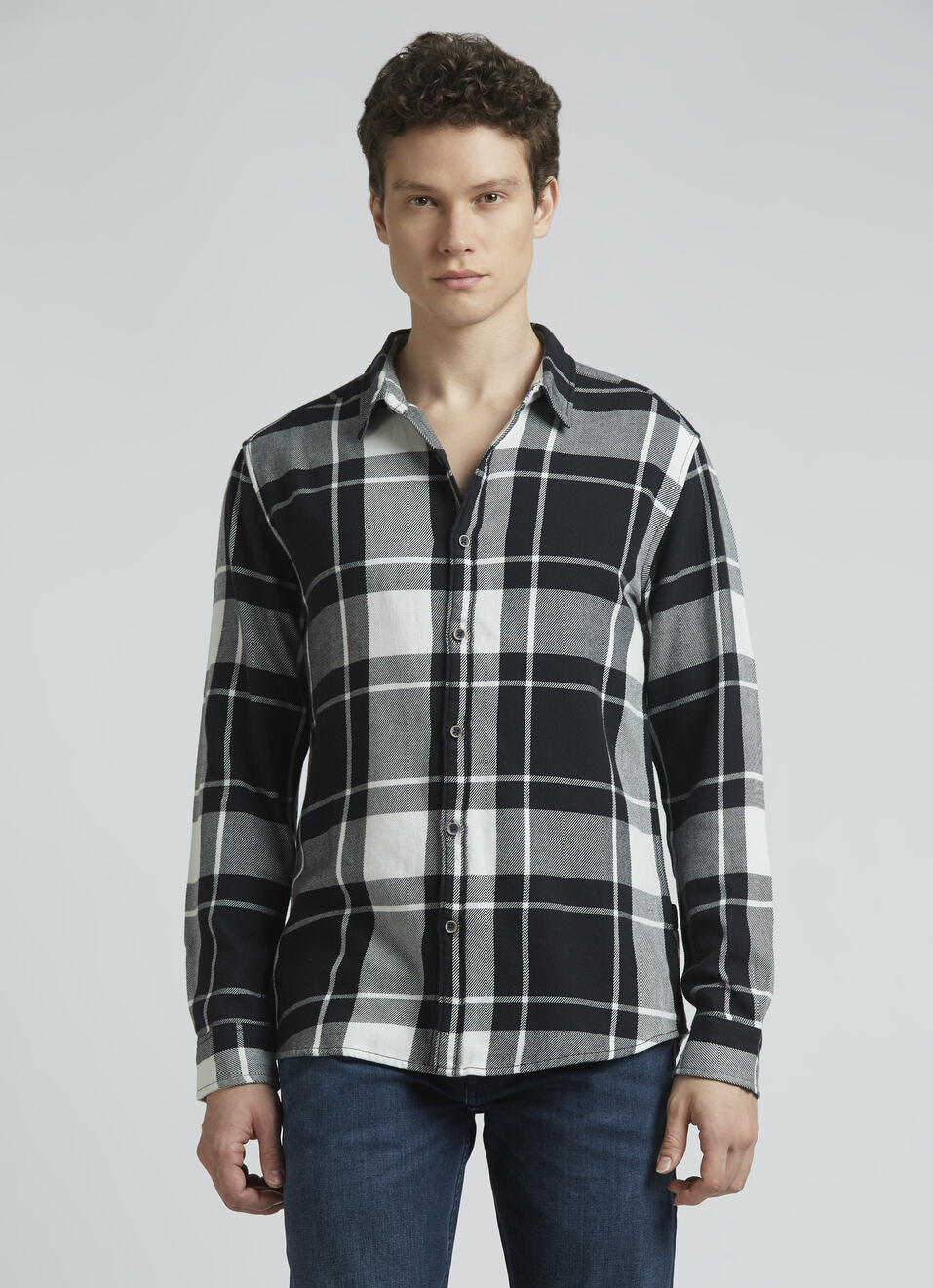 Black Checks Full Sleeve Shirt, , large image number 1