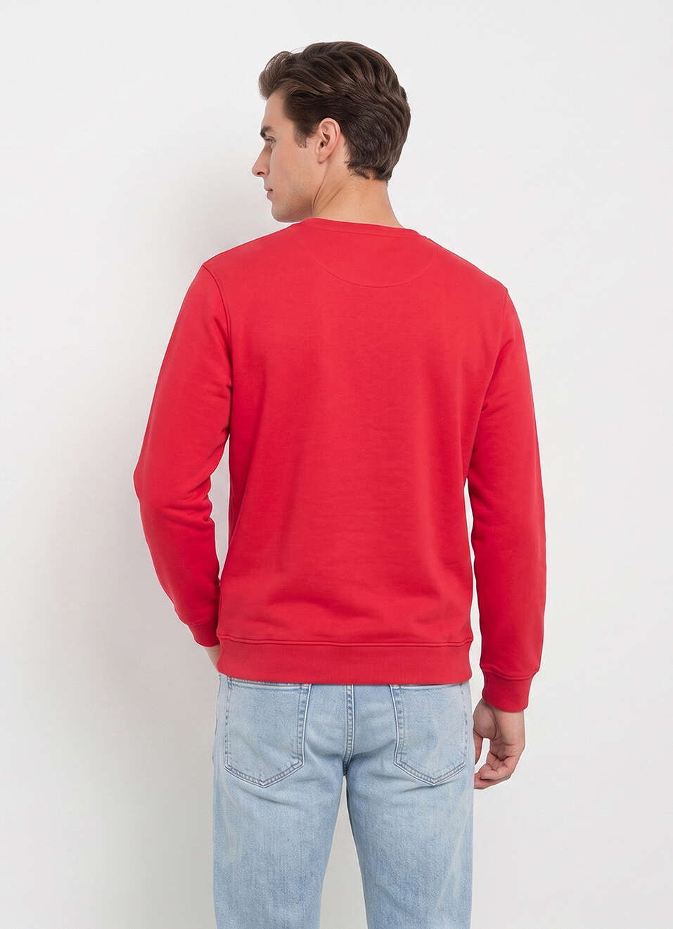 Men Red Placement Print Full Sleeve Sweatshirt, , large image number 2