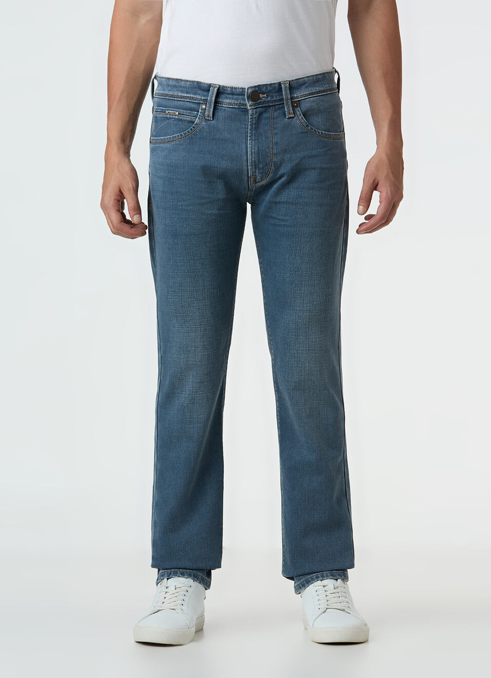 Men Blue Mid Rise Slim Fit Stretchable Jeans, , large image number 2