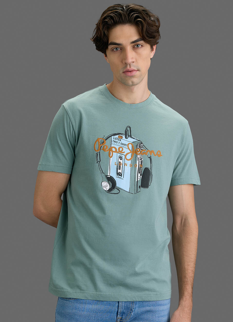 Men Olive Green Slim Printed T-shirt, , large image number 5