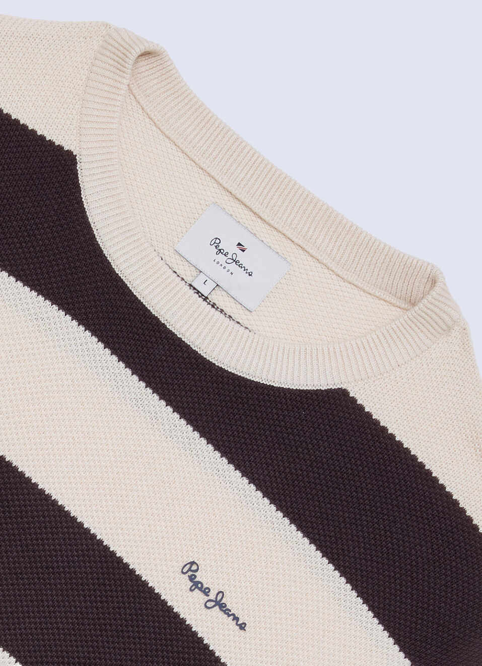 Men Brown Striped Full Sleeve Flat Knit Sweater, , large image number 6