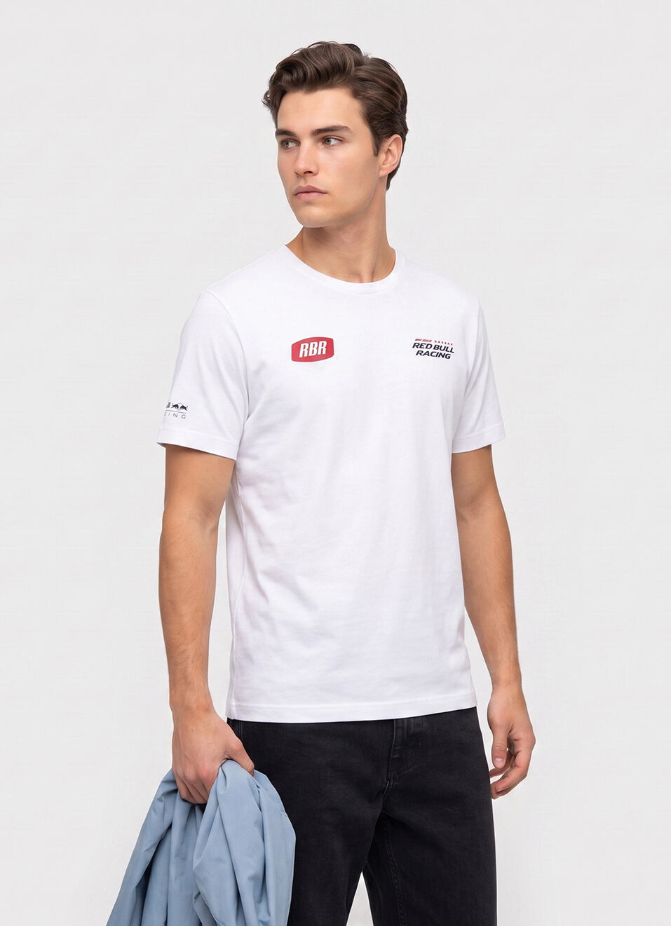Men White Back Print Crew Neck T-shirt, , large image number 0