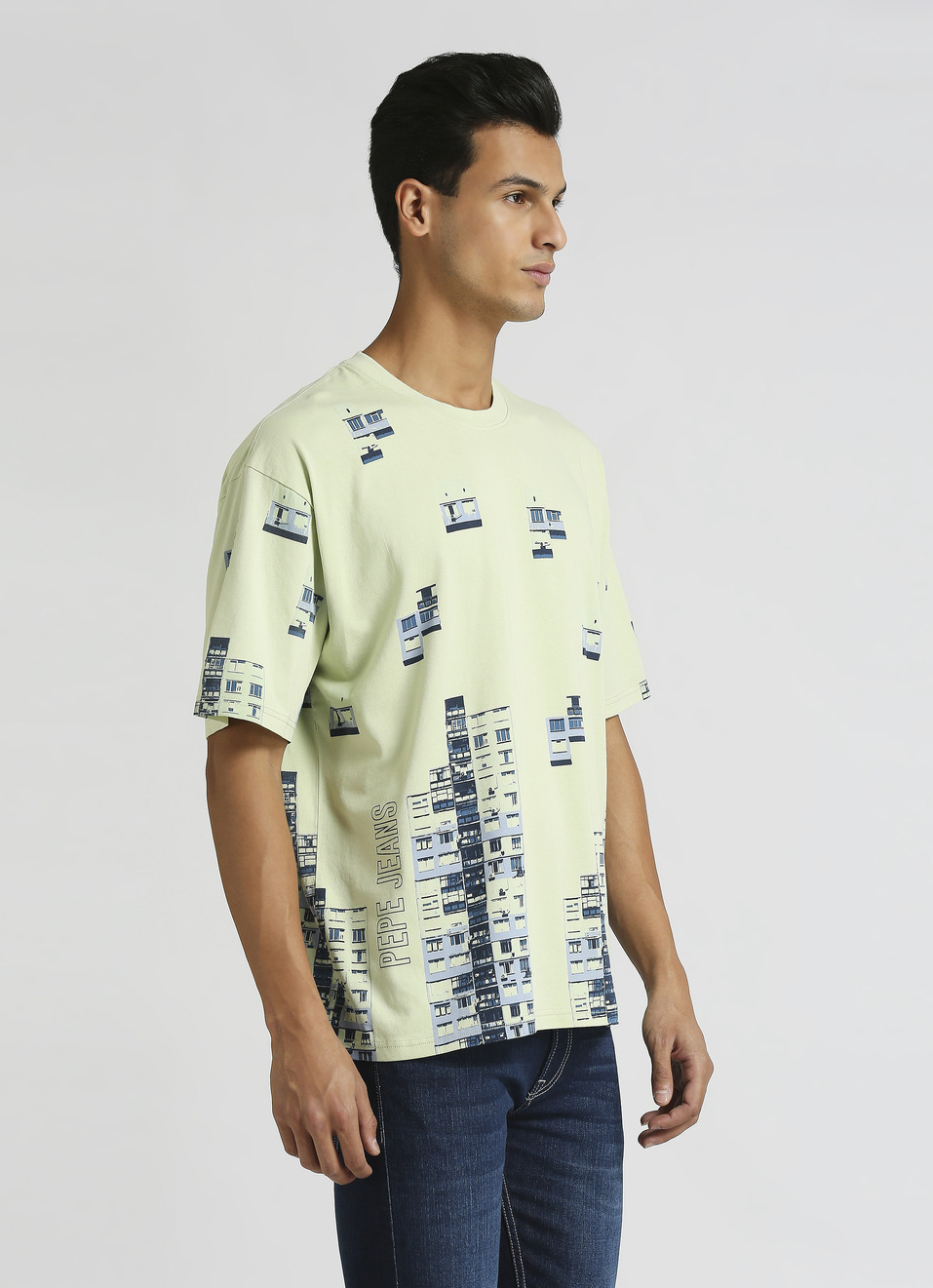 Green Graphic Print Oversized Short Sleeve T-shirt, , large image number 2