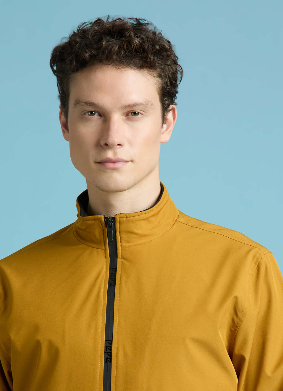 Yellow High Neck Full Sleeve Lightweight Jacket, , large image number 4